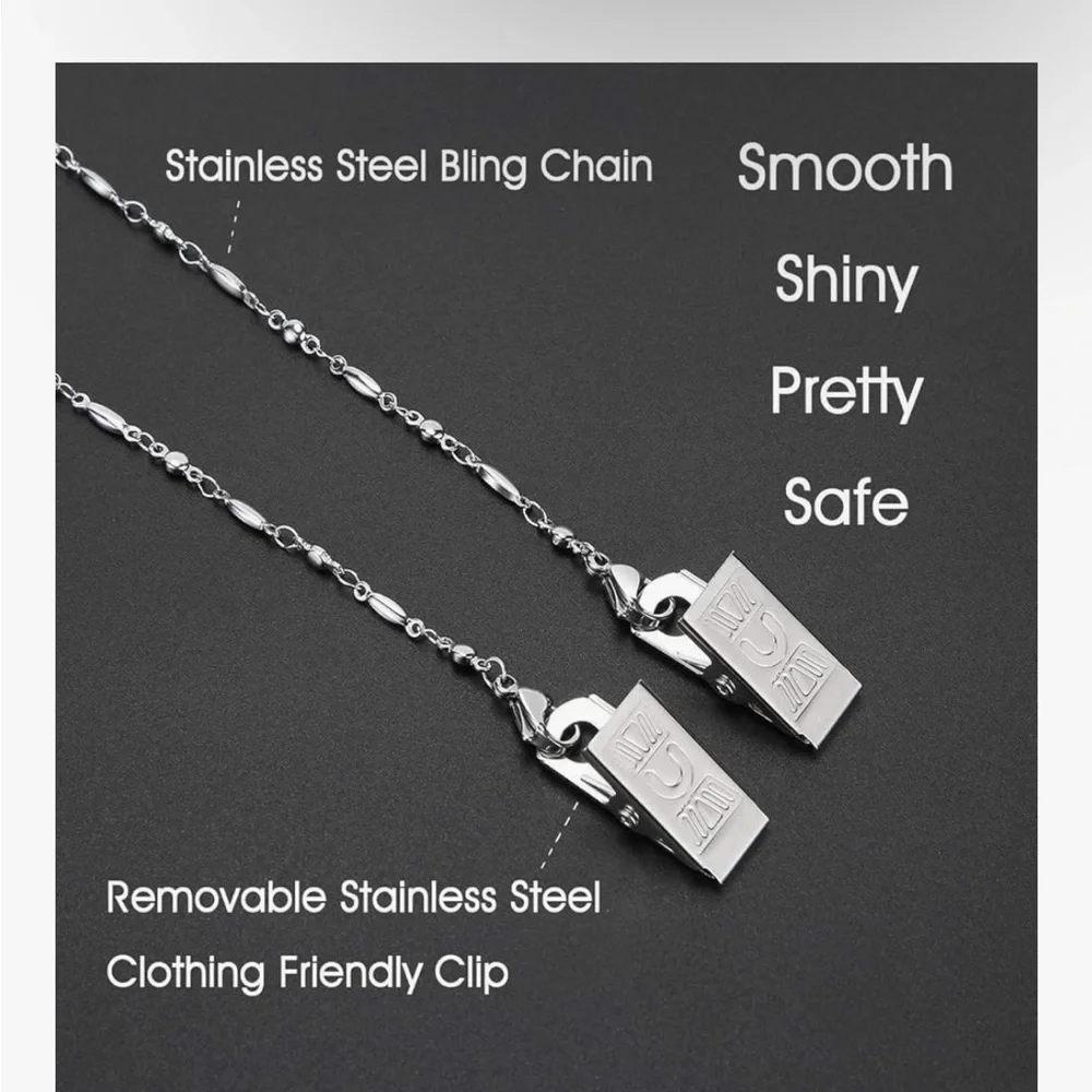 Chain Face Mask Holder Silver Chain